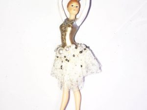 Gold Silver and Pearl ballerina ornament