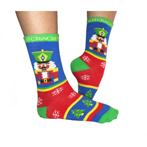 Nutcracker Christmas socks side right