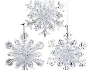 4.5" Plastic Snowflake Ornament