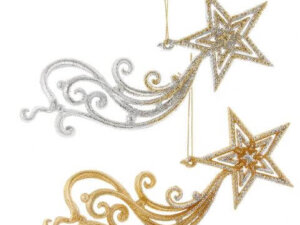 Gold and Silver Shooting Star Ornaments