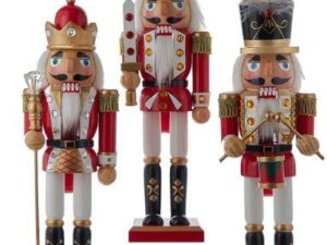 12" Red & White King & Soldier Nutcrackers