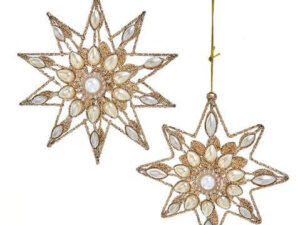 Platinum Snowflake With Pearls Ornaments