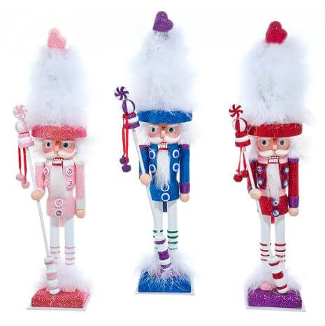 15" Bold Color Nutcracker with White Hat