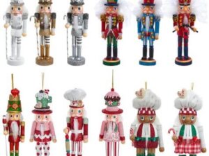 5" Nutcracker Ornaments With Rack, 12 Assorted