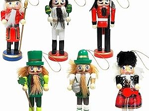 5" Ethnic Christmas Nutcrackers Ornaments Set, 6PCS