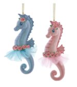 4.5" Pink and Blue Ballet Seahorse