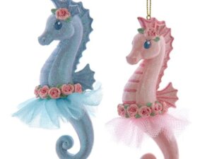 4.5" Pink and Blue Ballet Seahorse