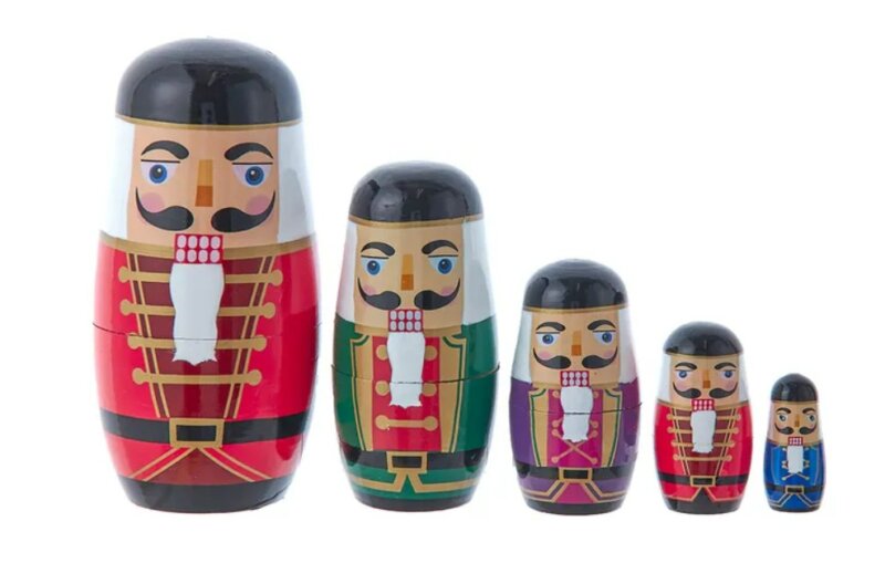 1.5-5.5" Nutcracker Nesting Doll Set - 5pc