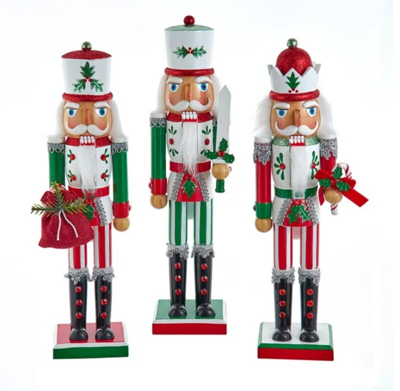 15" Jolly Red and Green Nutcracker