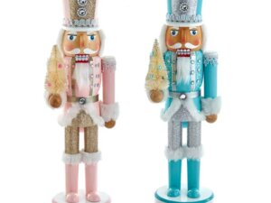 14" Pink and Blue Soldier Nutcracker