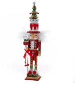 15" Red and Green Tree Hat Nutcracker