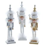 15" Gold White Silver Tree Hat Soldier Nutcracker