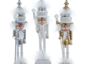15" Gold White Silver Tree Hat Soldier Nutcracker