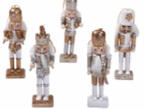 5" Bright Powder Wooden Nutcracker Ornament