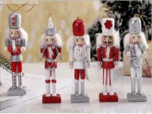 0.8" Bright Powder Wooden Nutcracker King Soldier Ornament