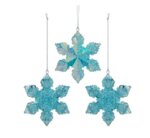 3.25" Turquoise Snowflake Ornament