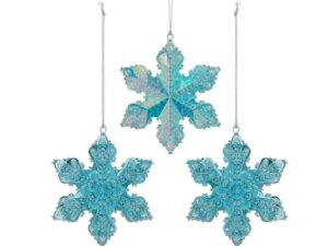 3.25" Turquoise Snowflake Ornament